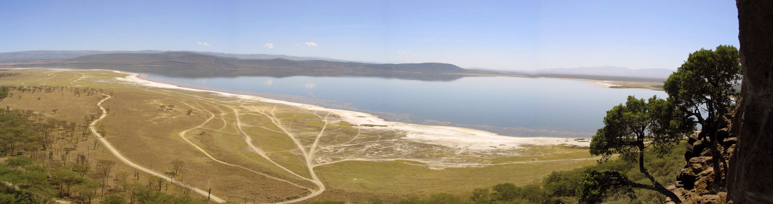 Lake Nakuru panoramic view from Baboon cliff